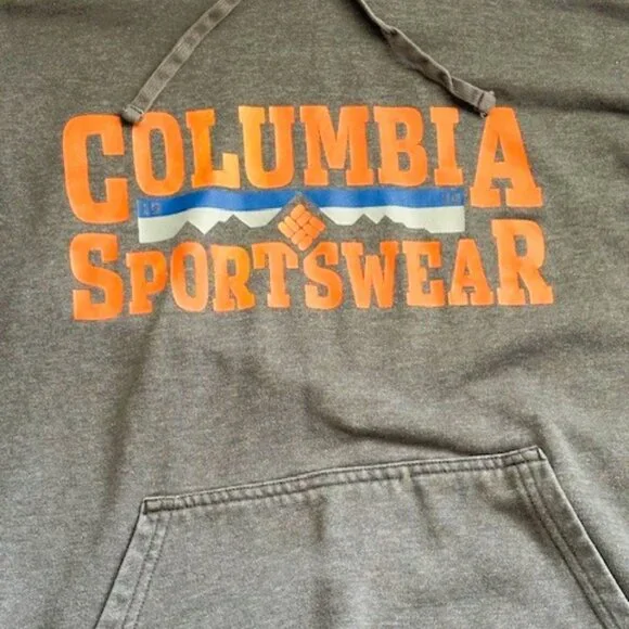 Columbia Grey & Orange Logo Pullover Hoodie - Men's XL - Picture 3 of 11